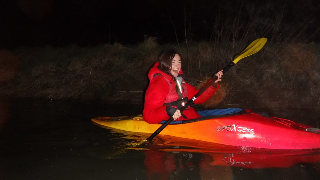 Kayaking at night on the River Ouse in Sussex