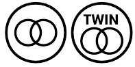 Twin rope symbols, which are two interlocking circles, one with the word 'twin' above the circles.