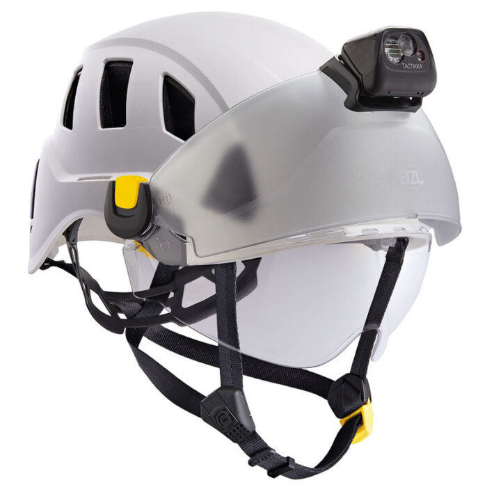 Petzl Strato Vent Helmet White with head torch