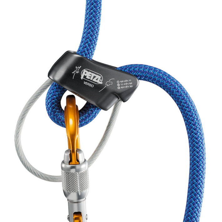 Petzl Verso belay device in use