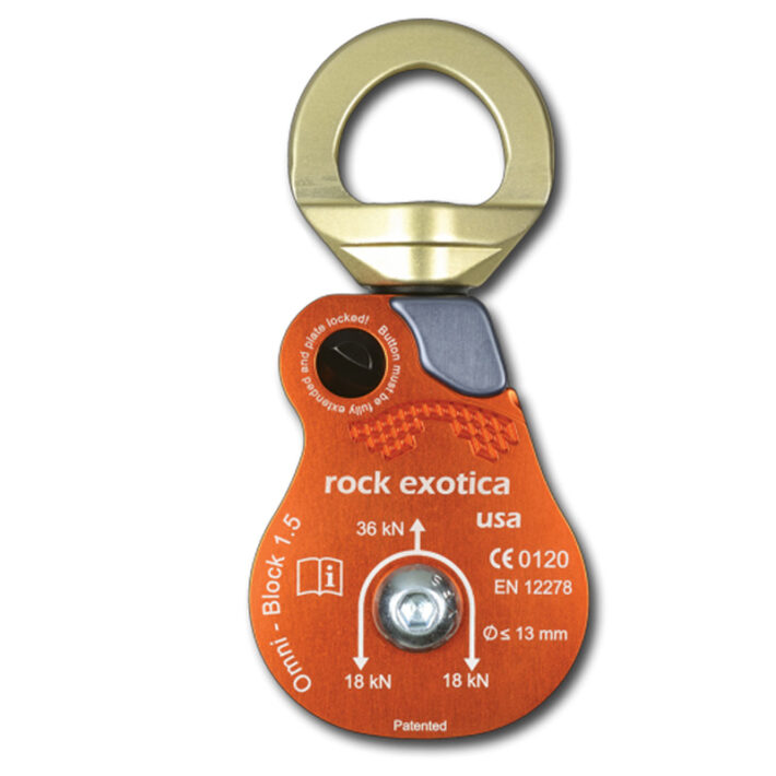 Rock Exotica Omni Block Swivel Pulley 1.5" Single Orange 1