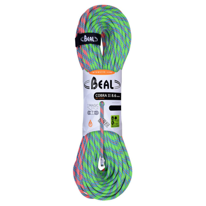 Beal Cobra II 8.6mm Dry Cover Rope, 100m, Orange/Green