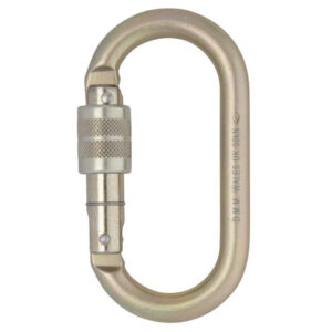 DMM Oval Steel Connector Screwgate, Light Gold
