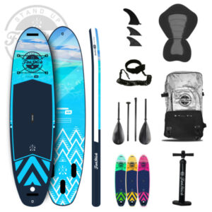Pure Art 10’6 inflatable paddle board SUP package in blue from FatStick