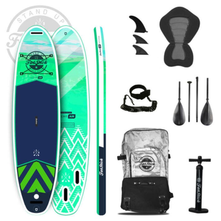 Pure Art 10’6 inflatable paddle board SUP package in green from FatStick