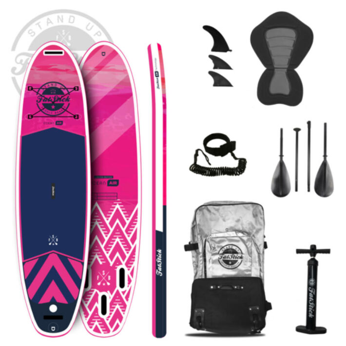 Pure Art 10’6 inflatable paddle board SUP package in pink from FatStick