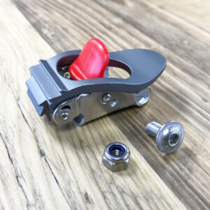 Stainless steel ratchet buckle for a Pyranha kayak