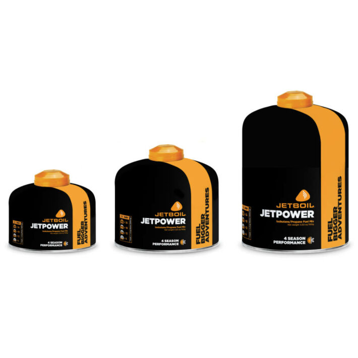 Jetpower Camping Gas Fuel capacity 100g, 230g and 450g from Jetboil