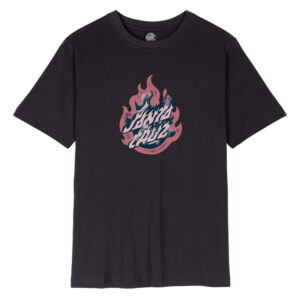 Santa Cruz Ultimate Flame Front Dot T Shirt Black