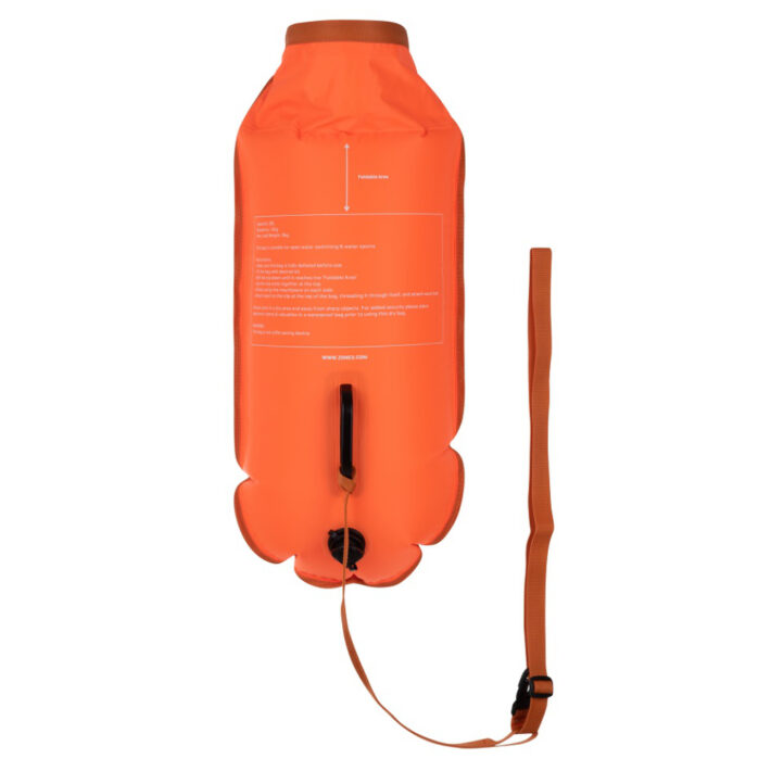 Safety Buoy Dry Bag, Colour: Orange with Black detailing. Back facing image.