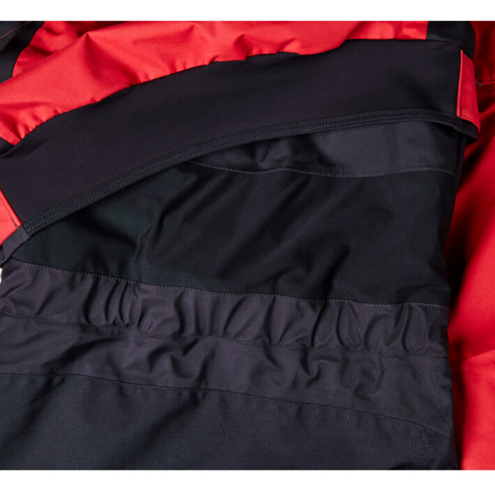Red and Black horizon drysuit. Close-up of the inside of the drysuit image.