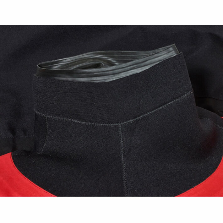 Red and Black horizon drysuit. Close-up of the neck seal image.