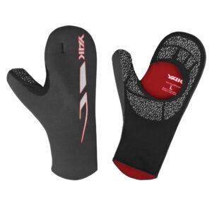 Black Yak mitt with red accent. Front and back image