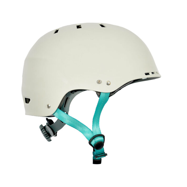 peak freeride helmet white. Side view.