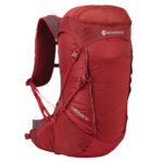 Montane Trailblazer 30L Backpack, Colour Archer Red, Image shows front and side of bag