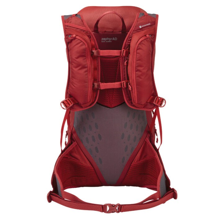 Montane Trailblazer 30L Backpack, Colour Archer Red, Image shows back of bag