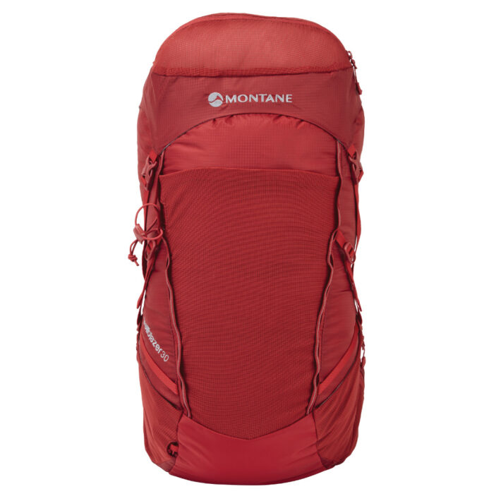 Montane Trailblazer 30L Backpack, Colour Archer Red, Image shows front of bag