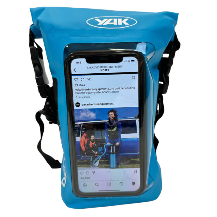 yak 250D phone Pouch, Blue, showing front