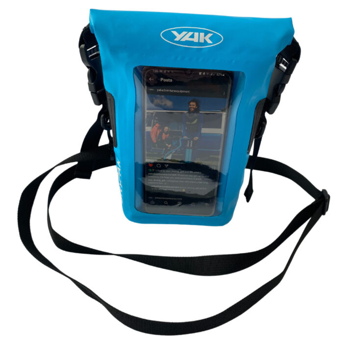 yak 250D phone Pouch, Blue, showing front of bag