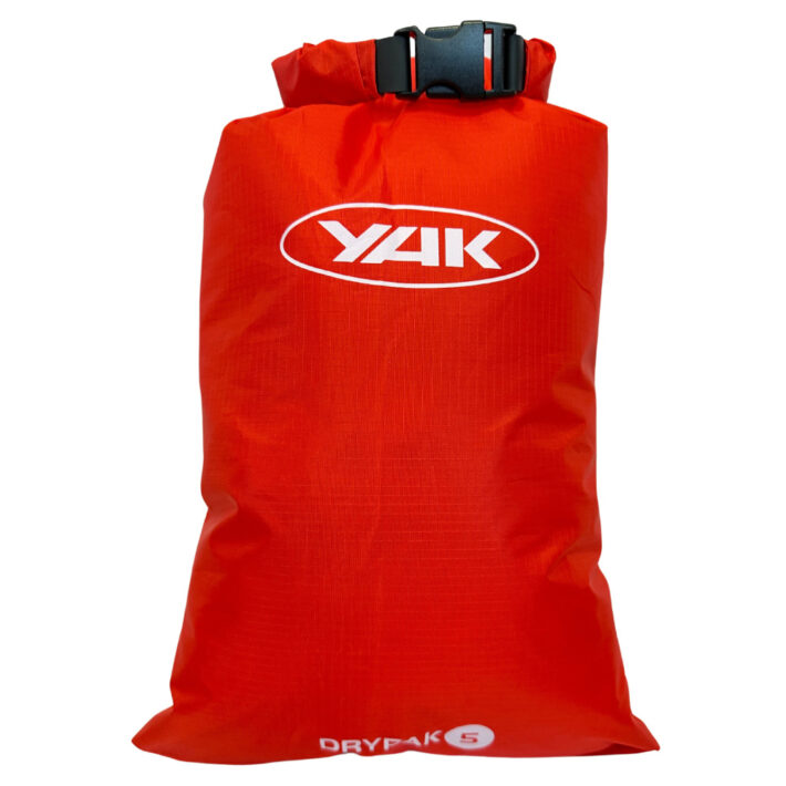 Yak lightweight Dry Bag Set, 5L, red showing front facing image,