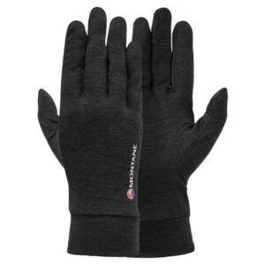 montane mens dart liner gloves, Colour Black, Front andPalm facing shot next to eachover