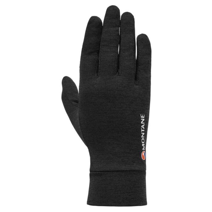 Montane Womens Dart liner Glove, Colour: Black, Can see the back hand side of the glove
