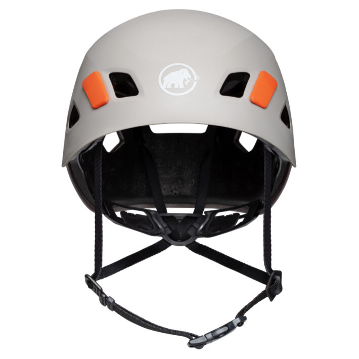 A front perspective photo of the Mammut Skywalker Helmet in gray.