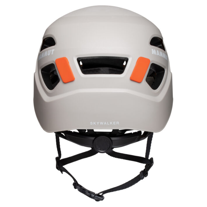 A rear perspective photo of the Mammut Skywalker Helmet in gray.