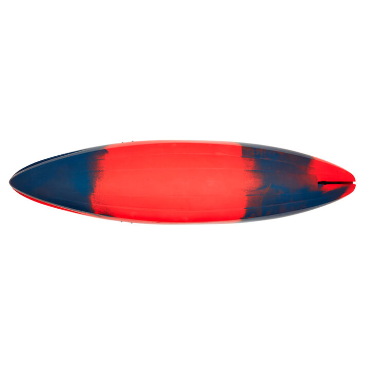 A photo of the Pyranha ION Kayak in Rosella Red showing the hull