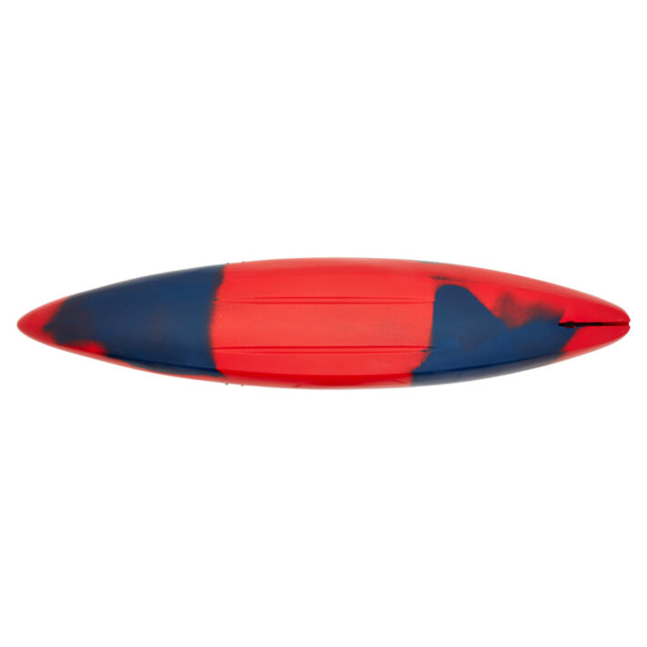 A photo of the Pyranha Fusion II Kayak in Rosella Red showing the hull