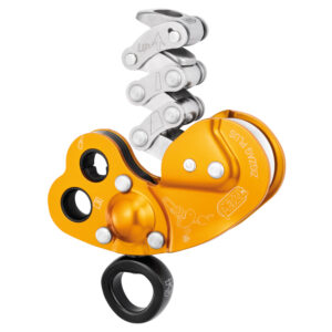 A photo showing the Petzl zig zag plus at a side angle whilst not in use.